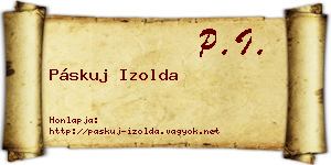 Páskuj Izolda névjegykártya